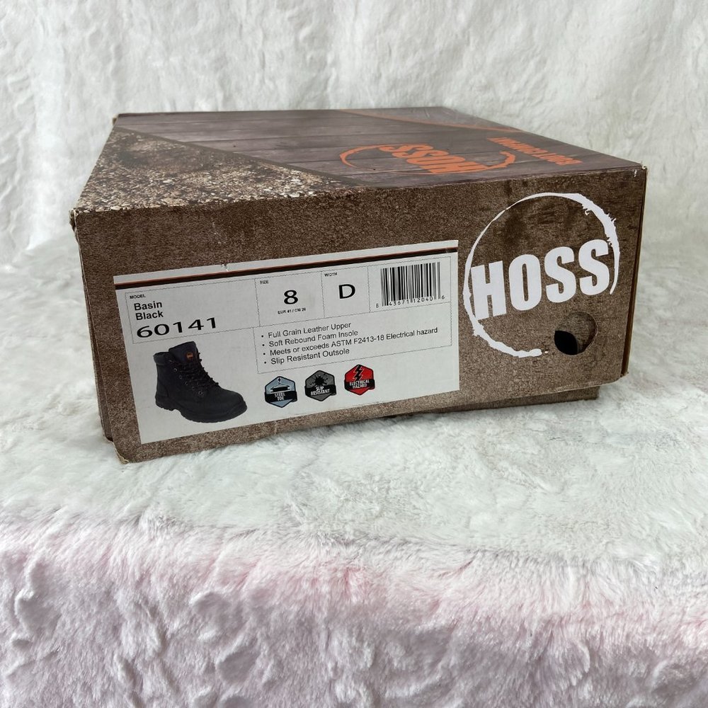 Hoss Men's 60141 Basin Black Wide Steel Toe Work Boot SZ 8 D new in Box - Picture 4 of 15